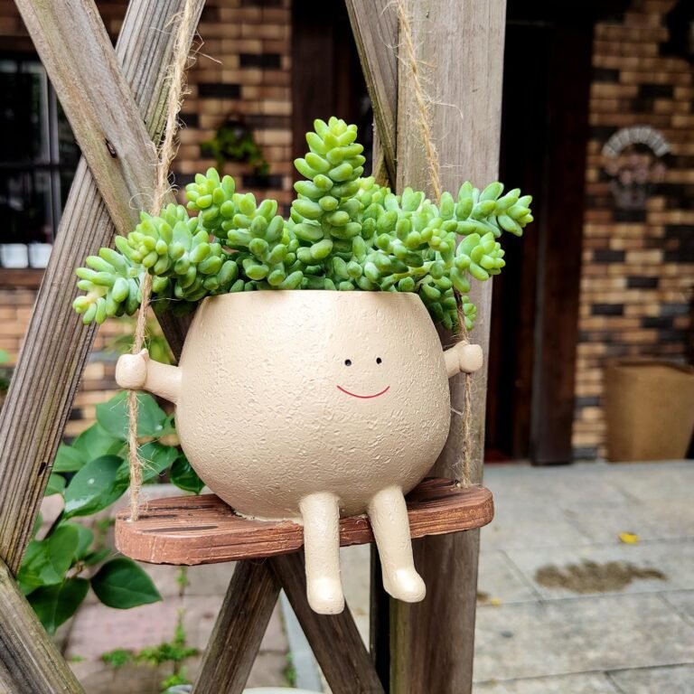 Smily Face Planter Pot Cute Resin Flower Head Planters – Mautmes